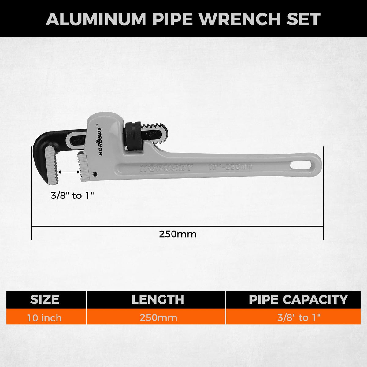 HORUSDY Heavy Duty Aluminum Pipe Wrench