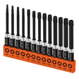 HORUSDY 13-Piece Security Torx Bit Set, 3” Impact Rated Tamper-Resistant Star Bits, S2 Alloy Steel, 1/4” Hex Shank, T5–T40, Long Power Tool Driver Bits