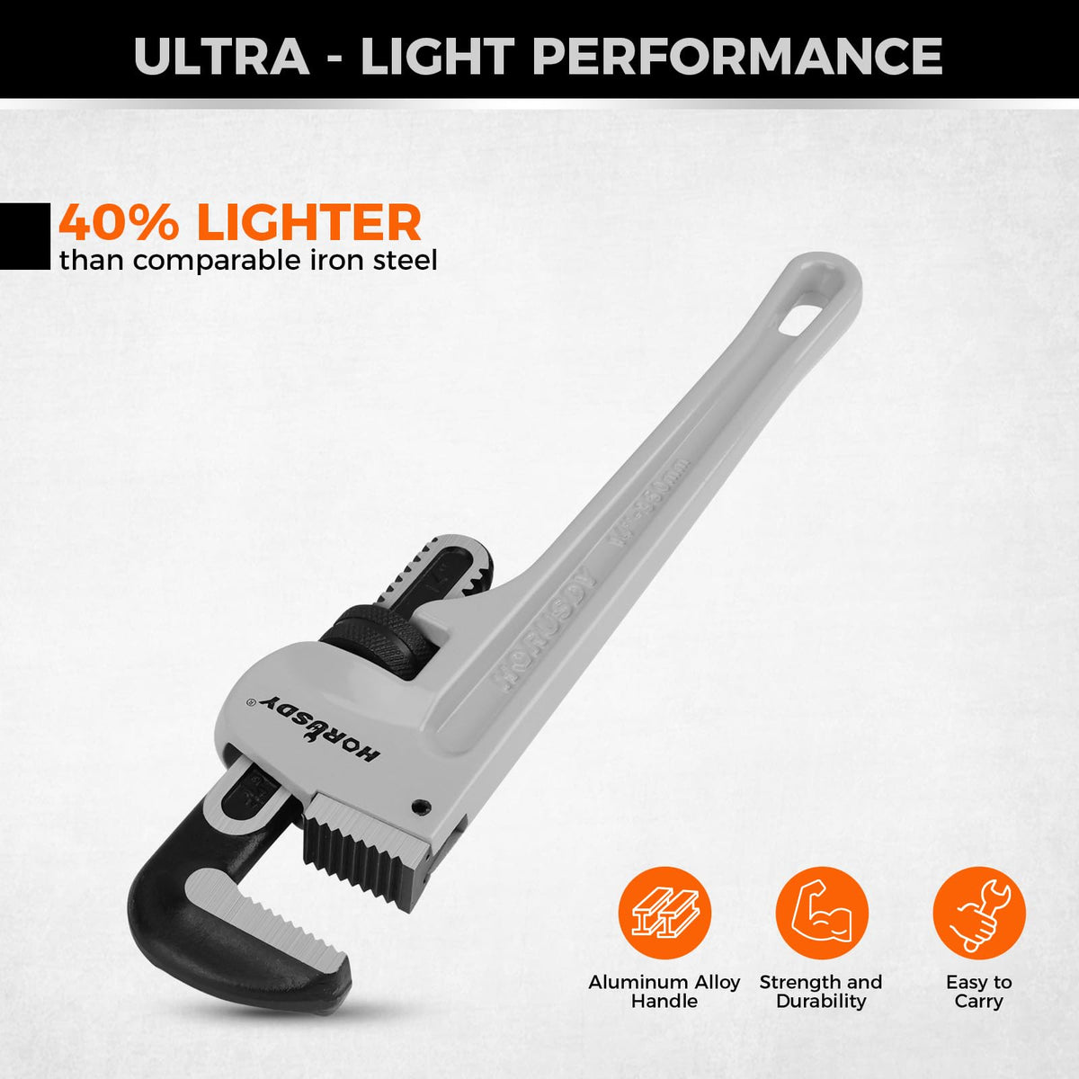 HORUSDY Heavy Duty Aluminum Pipe Wrench