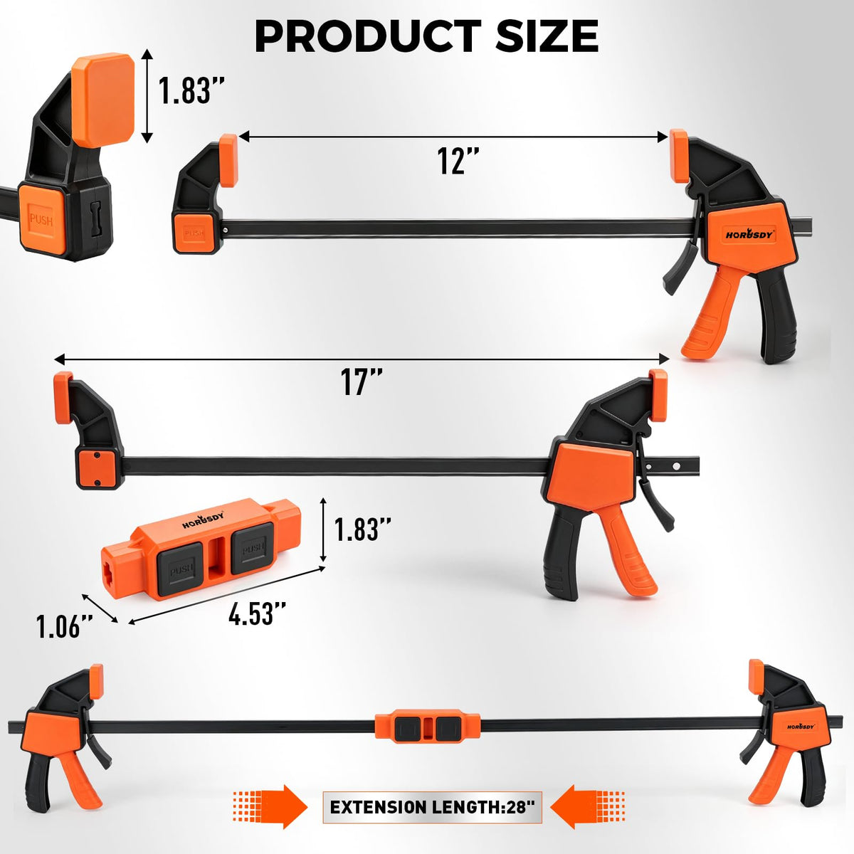HORUSDY Quick-Release Bar Clamp Set for Woodworking