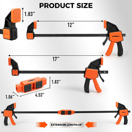 HORUSDY Quick-Release Bar Clamp Set for Woodworking
