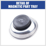 HORUSDY Magnetic Tray | 3-Piece | Round Magnetic Parts Tray | 3 Inch 4 Inch 6 Inch Magnetic Tray for Mechanic's | Stainless Steel