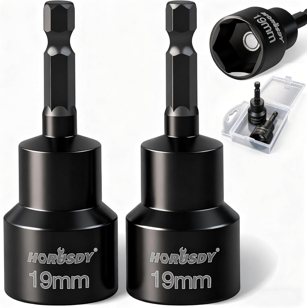 HORUSDY 2-Pieces RV Leveling Scissor Jack Socket Drill Adapter, 1/4 Inch Hex Shank, Fits 3/4 Inch or 19mm Hex Drive Jacks | Amazon US image 1