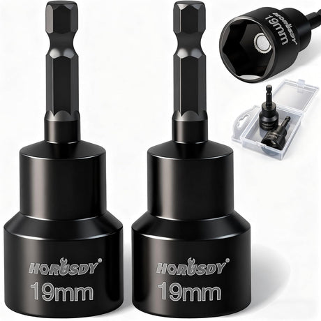 HORUSDY 2-Pieces RV Leveling Scissor Jack Socket Drill Adapter, 1/4 Inch Hex Shank, Fits 3/4 Inch or 19mm Hex Drive Jacks | Amazon US image 1