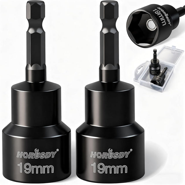 HORUSDY 2-Pieces RV Leveling Scissor Jack Socket Drill Adapter, 1/4 Inch Hex Shank, Fits 3/4 Inch or 19mm Hex Drive Jacks | Amazon US image 1
