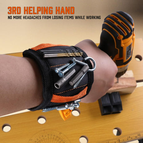HORUSDY Magnetic Wristband & Universal Socket Grip (7–19mm), Stocking Stuffers Gifts for Men with Strong Magnets for Holding Screws, Nails, Drilling Bits, DIY, Christmas Tool Gift for Men