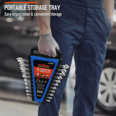 HORUSDY Combination Wrench Set with Organizer