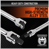 HORUSDY 3-Piece Breaker Bar Set with 180° Rotatable Head, 1/4'', 3/8'' and 1/2'' Drive, 6'', 10'', 15'' Length, Heavy Duty Breaker Bars with Chrome Vanadium Steel