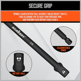 6-Piece Impact Sockets Adapter Sets, 3-Inch and 6-Inch Hex Shank 1/4" 3/8" 1/2"