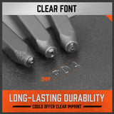 HORUSDY 37-Piece Number and Letter Stamp Set 1/8 (3mm) (A-Z & 0-9 + Love) Punch Perfect for Imprinting metal stamping kit, Plastic, Wood, Leather.