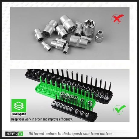6-Piece Socket Organizer Set, Socket Holder for Tool Box Drawer