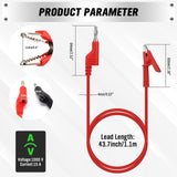 SWANLAKE 5-Piece Banana Plug to Alligator Clip Test Leads, 1000V 15A 3.5ft/1M Multimeter Electrical Alligator Clips, Flexible Copper Cable Banana Plug, Electrical Wires with Gator Clips