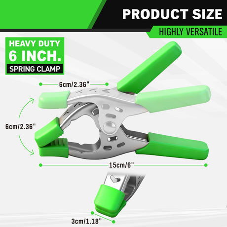 SWANLAKE 8 PCS 6" inch Spring Clamp, Heavy Duty Spring Metal Spring Clamps, 2.5"-inch Jaw opening(6inch 8-Piece)