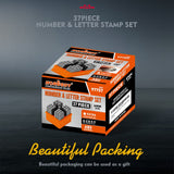 HORUSDY 37-Piece Easy-to-Pick Metal Letter & Number Stamp Set, 1/4” (6mm), Includes Star Symbol, Letter Punch Set for Jewelry, Metal, Leather & DIY Stamping