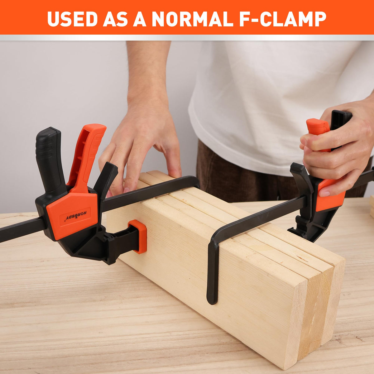 HORUSDY 2 Pieces Strong Hold Track Saw Clamps 6-Inch, Quick Release Track Saw Guide Rail Clamp for Woodworking, Circular Saw Guide Rail System, Durable with 150 LBS Load Limit & Easy Operation