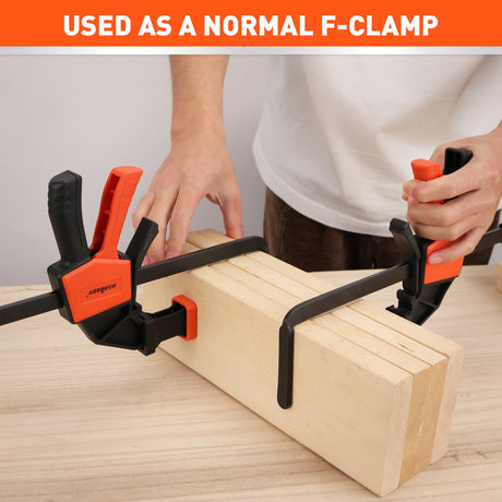 HORUSDY 2 Pieces Strong Hold Track Saw Clamps 6-Inch, Quick Release Track Saw Guide Rail Clamp for Woodworking, Circular Saw Guide Rail System, Durable with 150 LBS Load Limit & Easy Operation