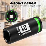 21mm Socket 1/2-inch Drive Deep Impact Axle Nut Socket