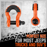 HORUSDY Nylon Heavy Duty Tow Strap Recovery Strap with Hooks 3" x 30Ft - 35,000 LBS Break Strength, 2" Shackle Hitch Receiver + 3/4 D Ring Shackles (2pcs), Recover Your Vehicle Stuck in Mud/Snow