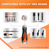 HORUSDY 6-in-1 Ratcheting Screwdriver Set, Magnetic Multi-Bit Screwdriver with Built-in Premium S2 Bits & 126mm Extension Bar, Dad Mens Gifts for Christmas, All-in-One Tool for Home Repair, DIY