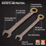 HORUSDY 12-Piece SAE Ratcheting Wrench Set | 1/4” to 7/8“ | Ratchet Combination Wrenches Set with Organizer | 72-Teeth | Chrome Vanadium Steel