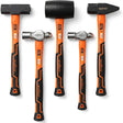HORUSDY 5-Piece Hammer Set, 16oz and 32oz Ball Pein Hammers, 32oz Rubber Mallet, 3lb Sledge, 3lb Cross Peen Hammer