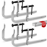 HORUSDY 12-Inch Steel Bar Clamp Set, 4-Pack