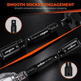 32-Piece 1/2" Drive Impact Socket Set - Metric (10mm–24mm) and SAE (3/8"–1") Deep Socket Set with Extension Bar, Swivel Socket, Adapter, CR-V Steel for Auto Repair