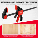 6-Pack 12 Inch Bar Clamps for Woodworking with 2-Piece Clamp Connector, 12" Quick-Release Wood Clamps with 150 LBS Load Limit, Trigger Clamp Set, One-Handed Clamps/Spreader for Woodworking