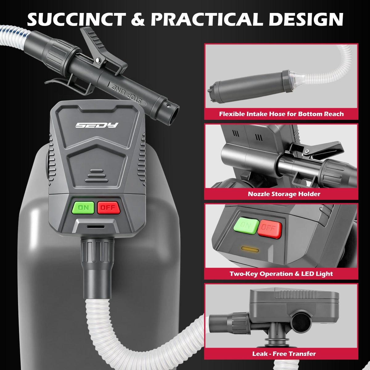 Automatic Fuel Transfer Pump with Auto-Stop, Battery-Operated Gas Can Pump