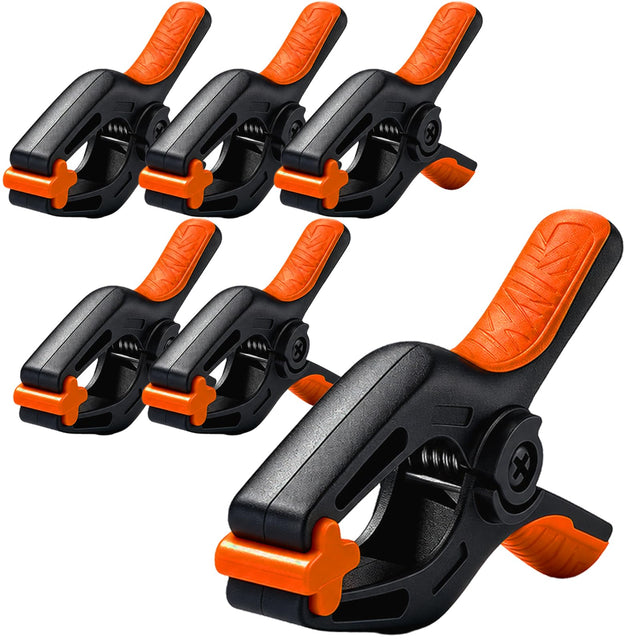 HORUSDY 6-Pack Spring Clamps Heavy Duty, 7-inch Large Plastic Clamps for Crafts with 3.7 Inch Jaw Opening for DIY, Gluing, Clamping and Securing