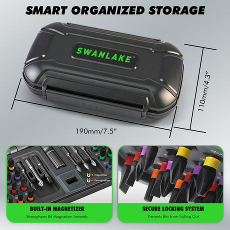 46 in 1 Magnetic Ratchet Screwdriver Set, Multi-Bit Screwdriver Kit, Nut Driver Set, Detachable Ratchet Handle with Storage Case, Repair Tool Kit for Furniture, Computer, Bicycle