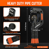 HORUSDY 4-Piece Ultimate Tube Cutter Set, Heavy Duty Pipe Cutter 1/4"-2", Mini Tubing Cutter 1/8"-7/8", Deburring Tool & Inner Outer Reamer for Copper, PVC, Aluminum Plumbing & HVAC Pipes