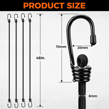 HORUSDY Heavy Duty Bungee Cords with Hooks