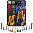 1188-Piece Ferrule Crimping & Stripping Tool Kit, AWG 23-7 (0.25-10 mm²) Ferrule Crimper, Automatic Wire Stripper with Conductor End Sleeve, Terminal, Flat Plug, Flat Connector and Tie Tape