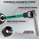 11PCS Magnetic Extra Long Nut Driver Set, SAE 9/16"-1/4", 6" Impact Nut Driver with PH2 Bits, 1.5lb Telescoping Magnetic Pickup Tool & Storage Rail, 1/4" Hex Shank, S2 Steel for Automotive Home Repair