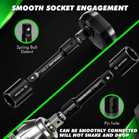 66-Piece 1/2" Drive Impact Socket Set, SAE & Metric, Deep & Shallow Socket