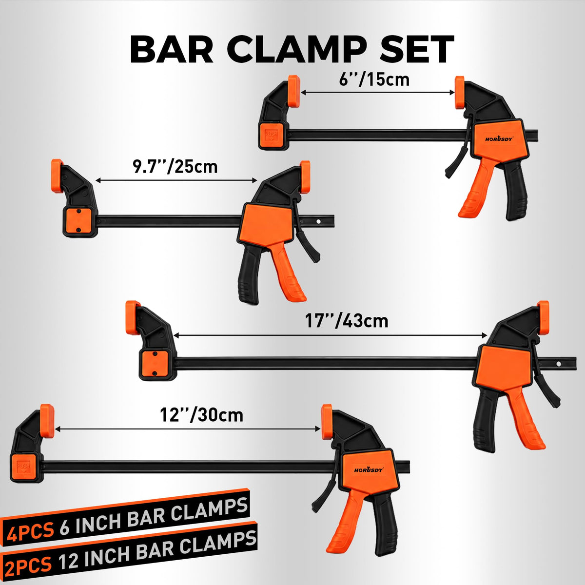 HORUSDY Quick-Release Bar Clamp Set for Woodworking