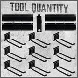 HORUSDY 64-Inch Heavy Duty Garage Organization Rack, 14 Packs Max Load 600LB, 4 Packs Rails and 9 Adjustable Hooks, Tool Organizer Rack with Heavy Double Hooks Tracks