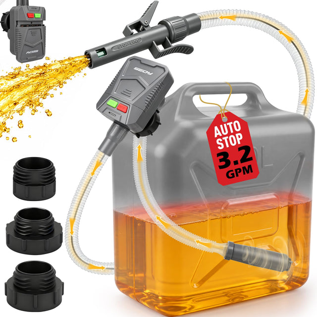 Automatic Fuel Transfer Pump with Auto-Stop, Battery-Operated Gas Can Pump