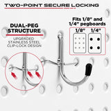 280PCS Pegboard Accessories Kit, Pegboard Hooks Assortment with Bins and Stainless Steel Peg Locks, Tool Organizer for 1/8" and 1/4" Pegboards, Garage Wall Organization, Workshop and Tool Storage