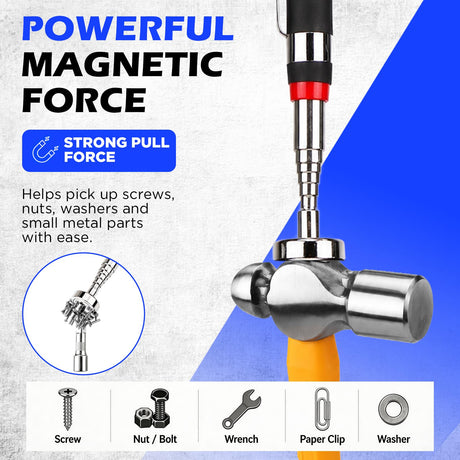 2-Pack Telescoping Magnetic Pickup Tool, 40 lb Pull Force, 30-Inch Extendable Magnetic Grabber Stick with Non-Slip Handle for Automotive Repair, Garage and Retrieving Screws, Nuts, Bolts and Nails