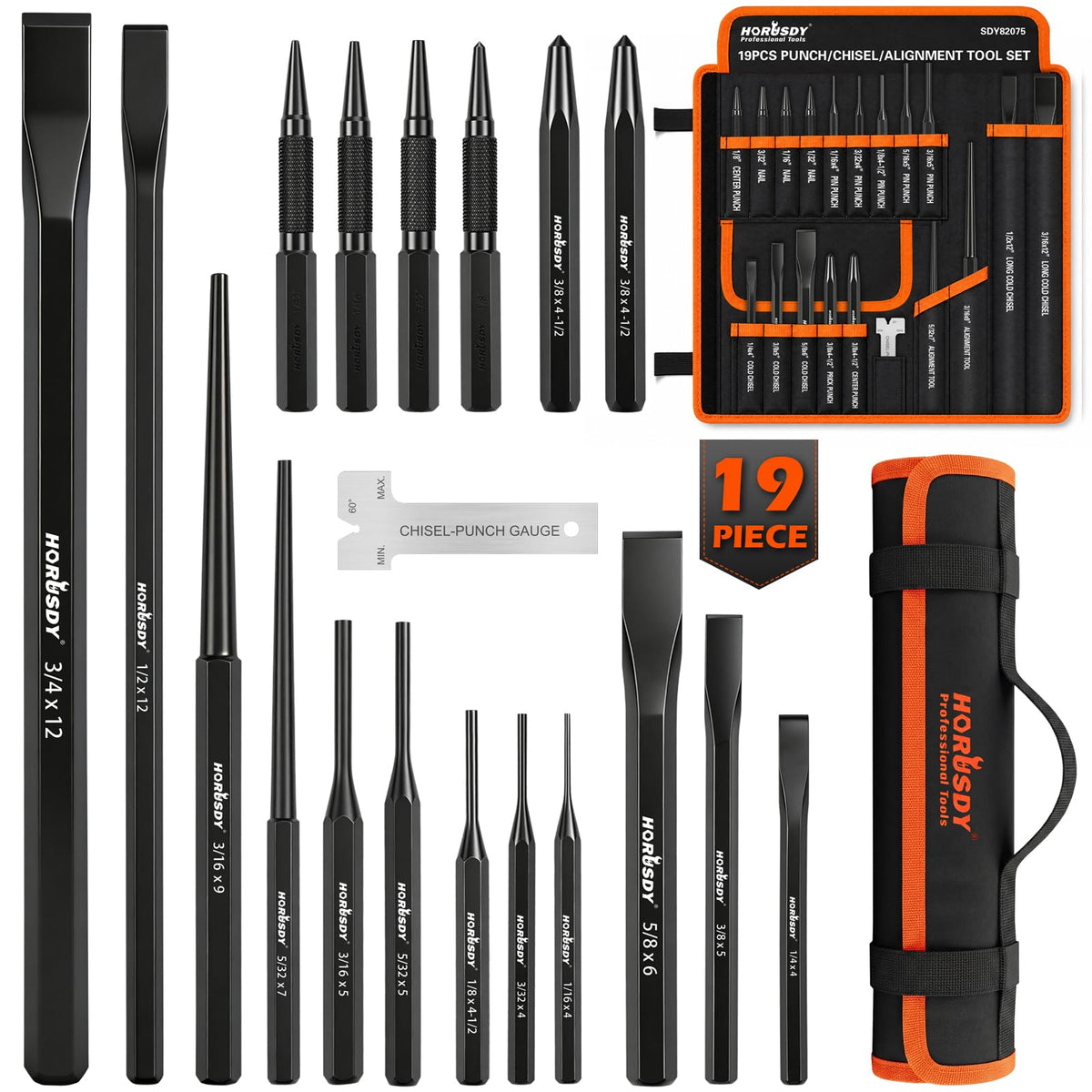 HORUSDY Punch and Chisel Set