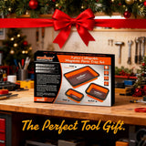 HORUSDY 3-Piece Magnetic Parts Tray Set, Tool Trays for Storage Organizer Screw, Bolts, Washers, Nuts and Small Tools. Tool Gifts for Men, Orange and Black