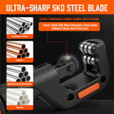 HORUSDY 4-Piece Ultimate Tube Cutter Set, Heavy Duty Pipe Cutter 1/4"-2", Mini Tubing Cutter 1/8"-7/8", Deburring Tool & Inner Outer Reamer for Copper, PVC, Aluminum Plumbing & HVAC Pipes