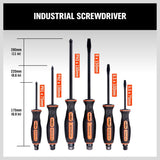 HORUSDY 6-Pieces Magnetic Screwdriver Set, 3 Phillips and 3 Flat Head Tips Screwdriver for Fastening, Chiselling and Loosening Seized Screws (New Screwdriver Set)