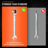 HORUSDY 13-Piece Sturdy Ratcheting Wrench Set | Metric Sizes 6–19mm | Max Torque Ratchet Combination Wrenches Set with Storage Rack | 72-Tooth | Chrome Vanadium Steel