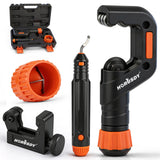 HORUSDY 4-Piece Ultimate Tube Cutter Set, Heavy Duty Pipe Cutter 1/4"-2", Mini Tubing Cutter 1/8"-7/8", Deburring Tool & Inner Outer Reamer for Copper, PVC, Aluminum Plumbing & HVAC Pipes
