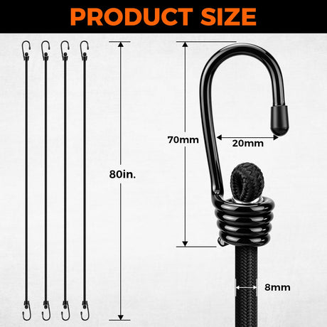 HORUSDY Heavy Duty Bungee Cords with Hooks