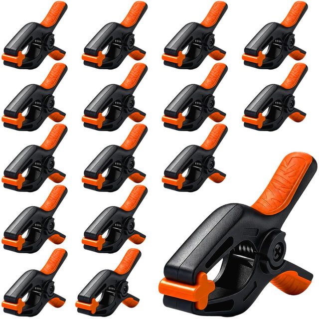HORUSDY 16-Pack Spring Clamps Heavy Duty, 3-inch Mini Clamps for Crafts with 1-5/8 Inch Jaw Opening for DIY, Gluing, Clamping and Securing