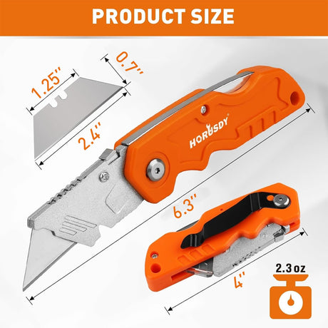 HORUSDY Folding Utility Knife Set with Extra Blades